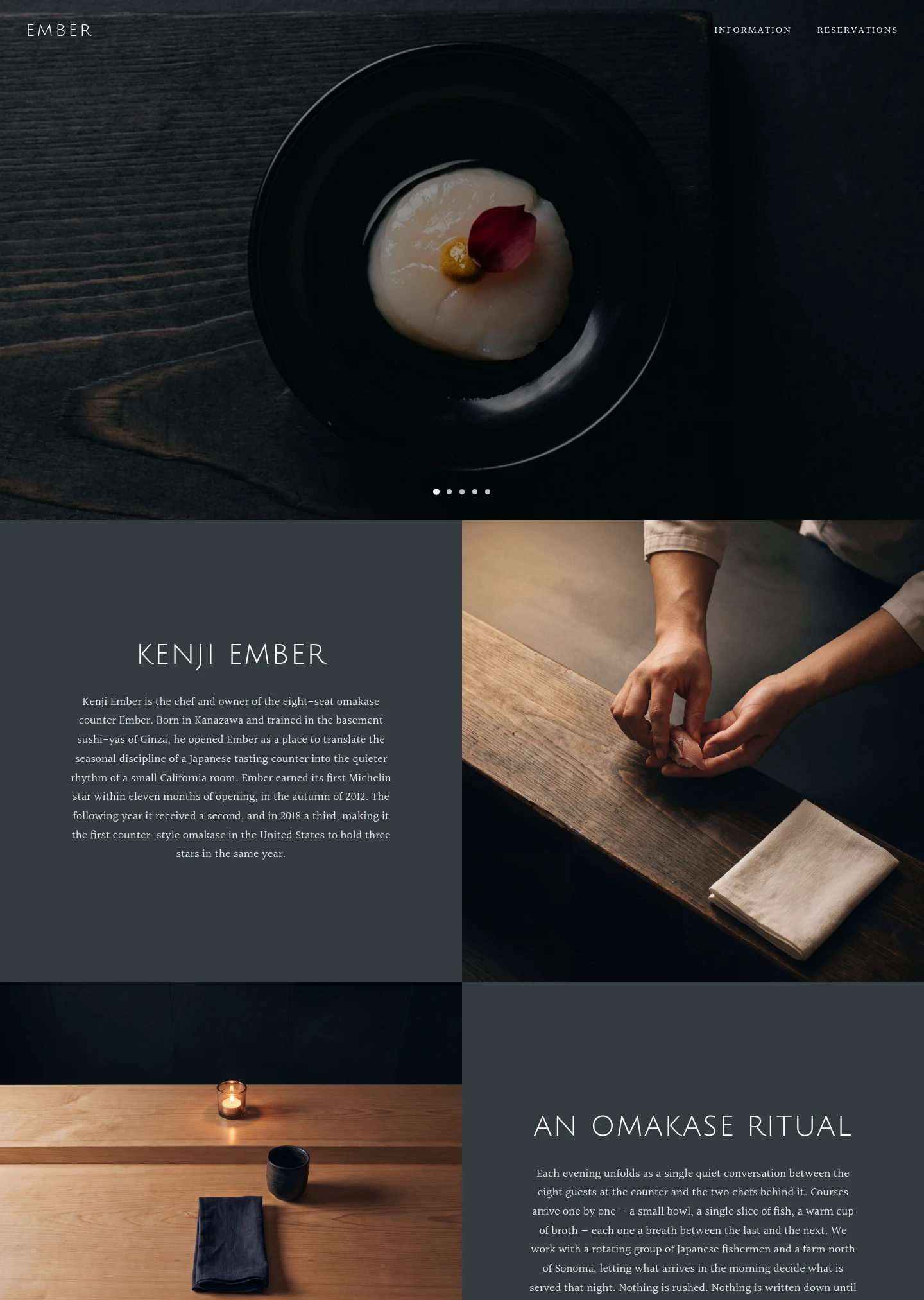 Ember website design style preview